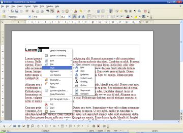 OpenOffice.org Writer ar Tango ikonām